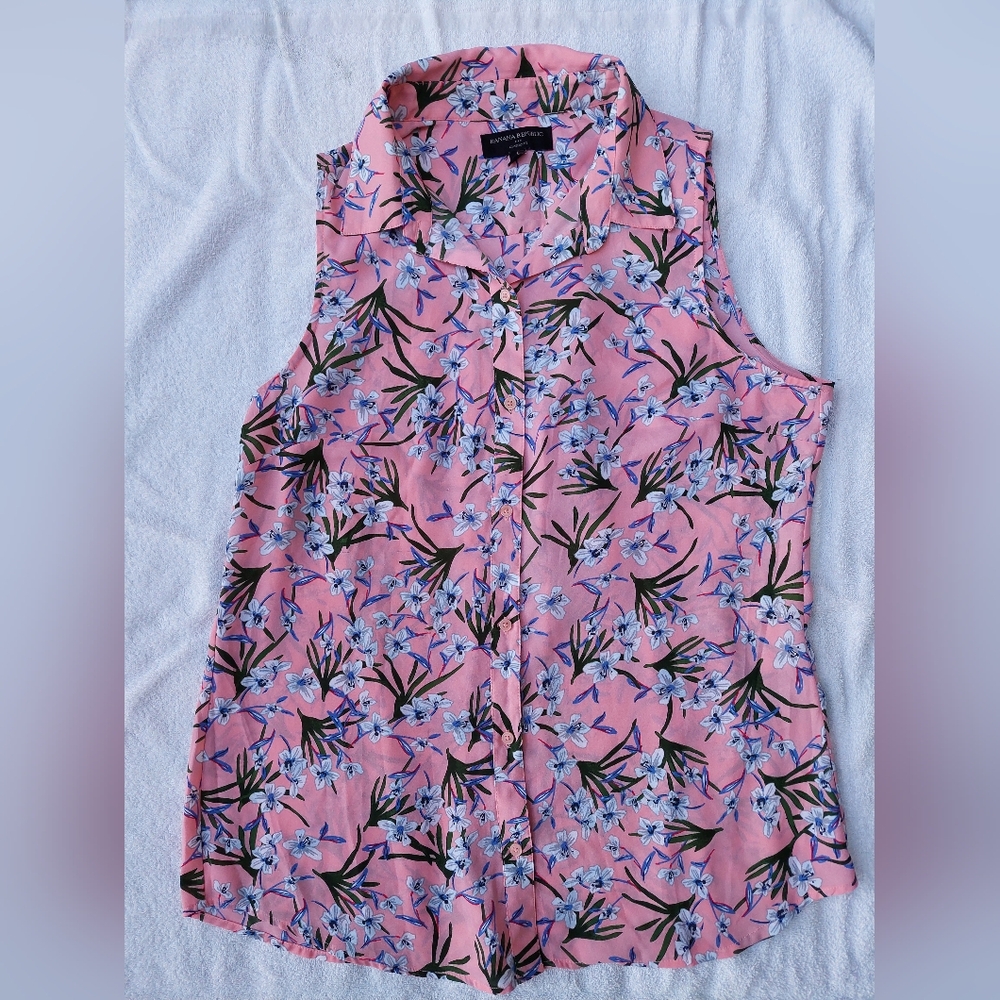 Banana Republic Pink Sleeveless Blouse